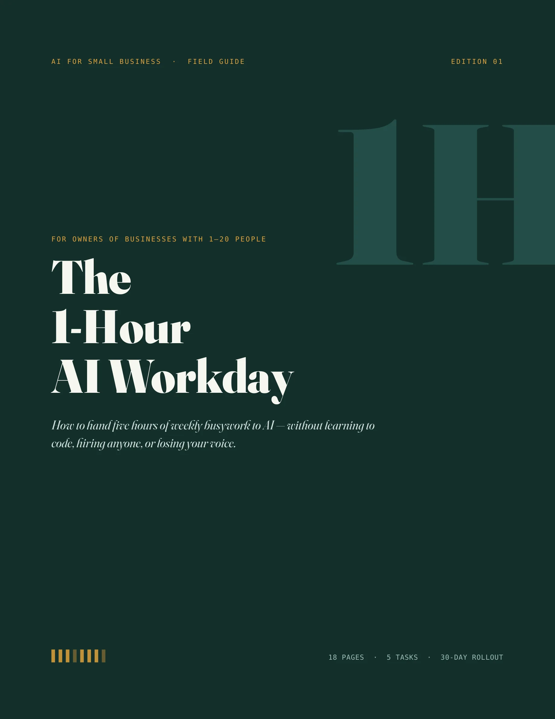 Cover of The 1-Hour AI Workday field guide